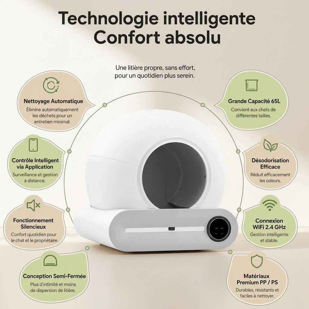 Litière autonettoyante pour chat