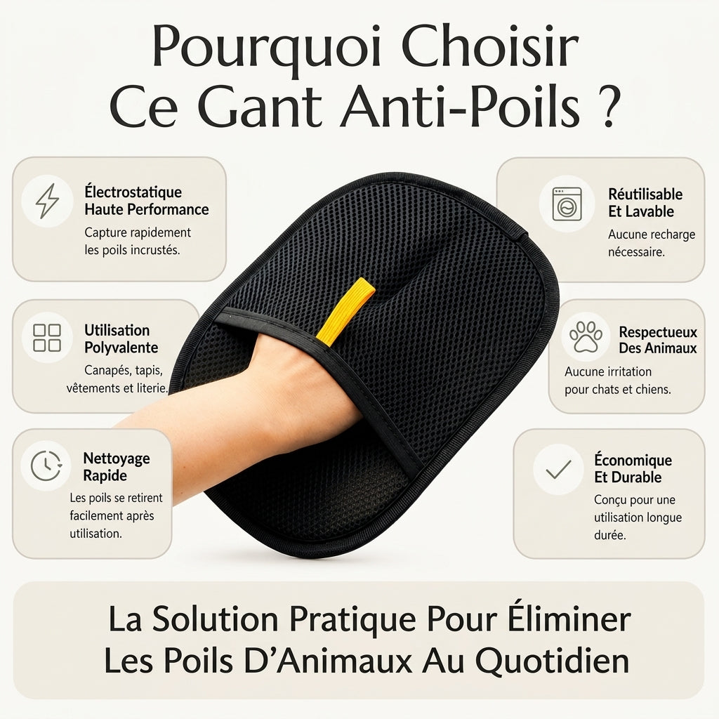 Gant anti-poils pour Chat