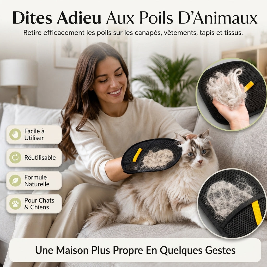 Gant anti-poils pour Chat