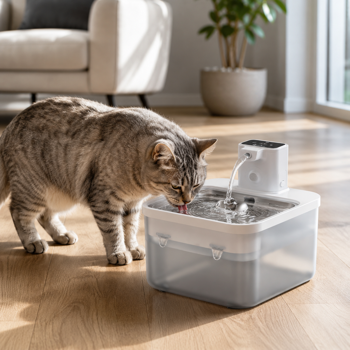 Fontaine à Eau Chat Inox Sans Fil 2,5 L