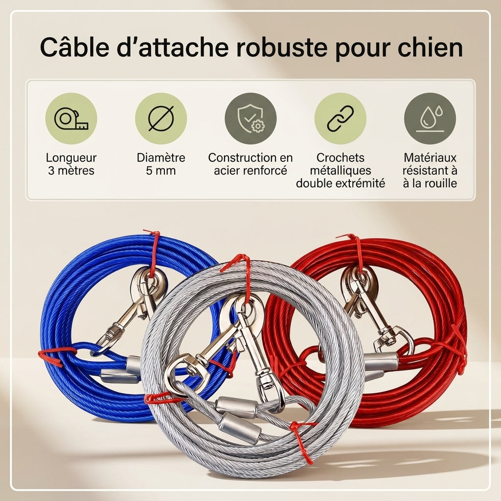 Cable de laisse robuste pour Chien