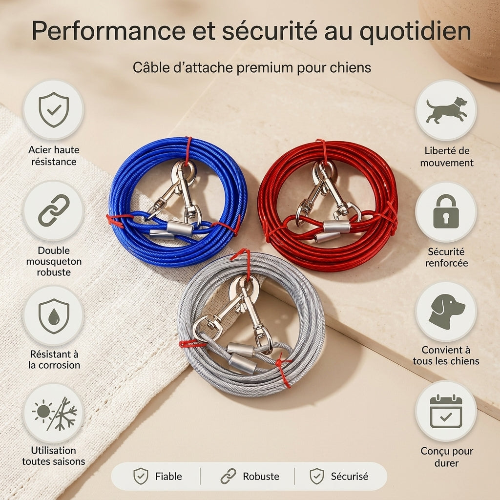 Cable de laisse robuste pour Chien