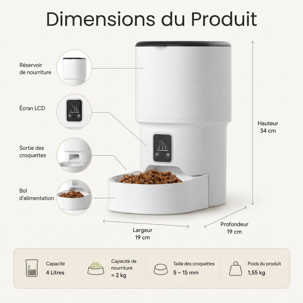 Distributeur de croquettes automatique pour Chat