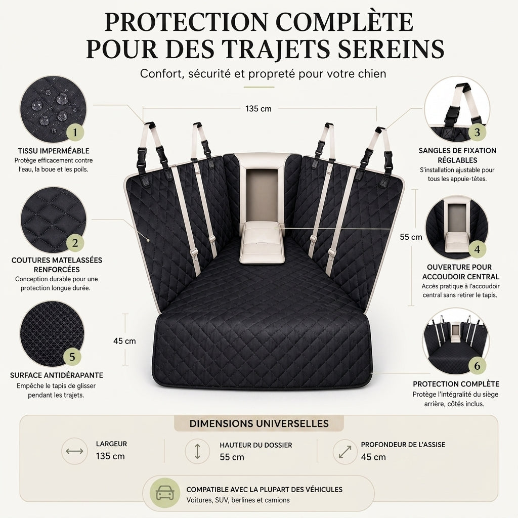 Housse banquette arrière voiture pour Chien