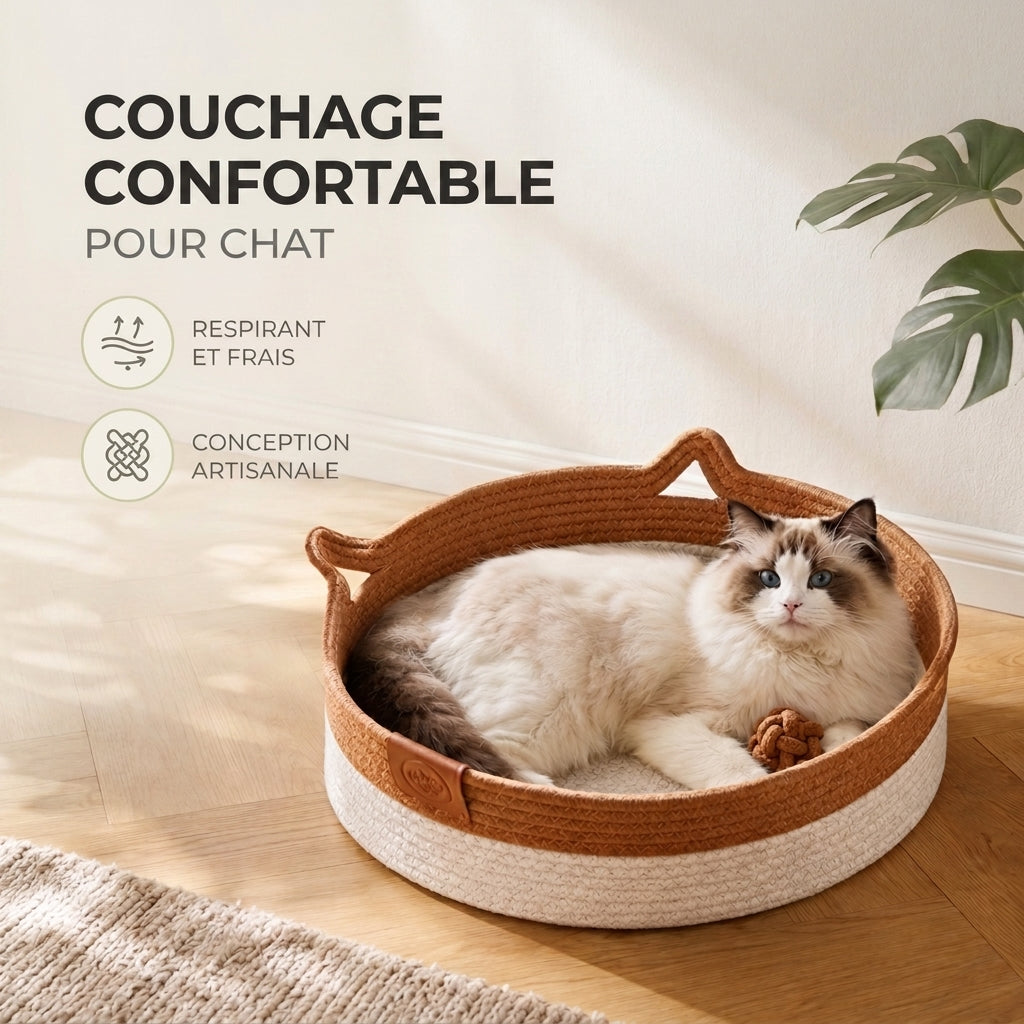 Lit rotin pour Chat
