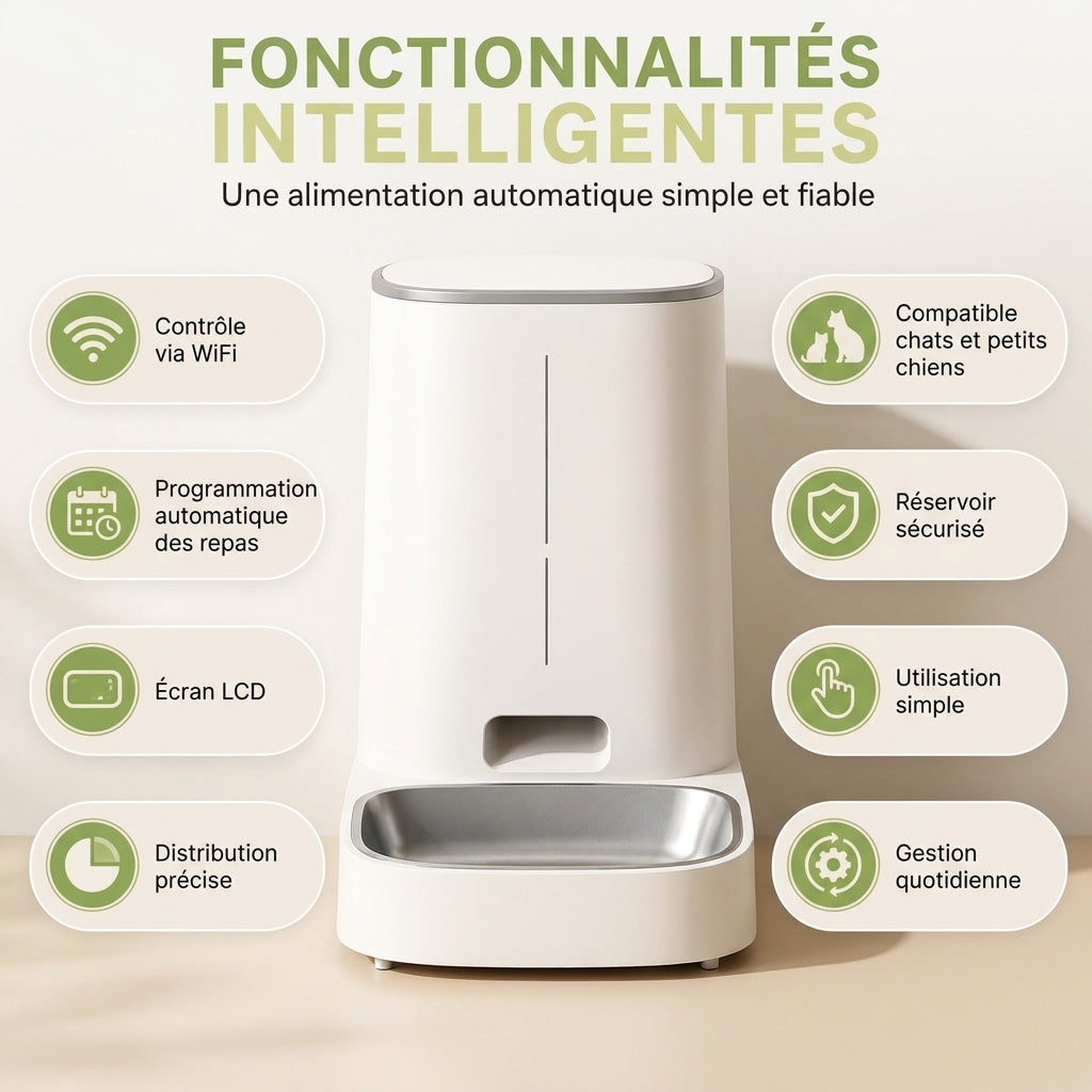 Distributeur de croquettes automatique pour chat