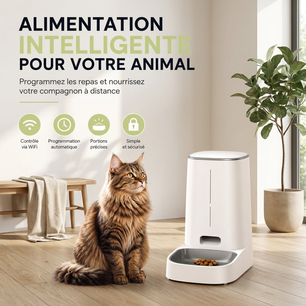 Distributeur de croquettes automatique pour chat
