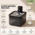 Fontaine à Eau Chat Inox Sans Fil 2,5 L