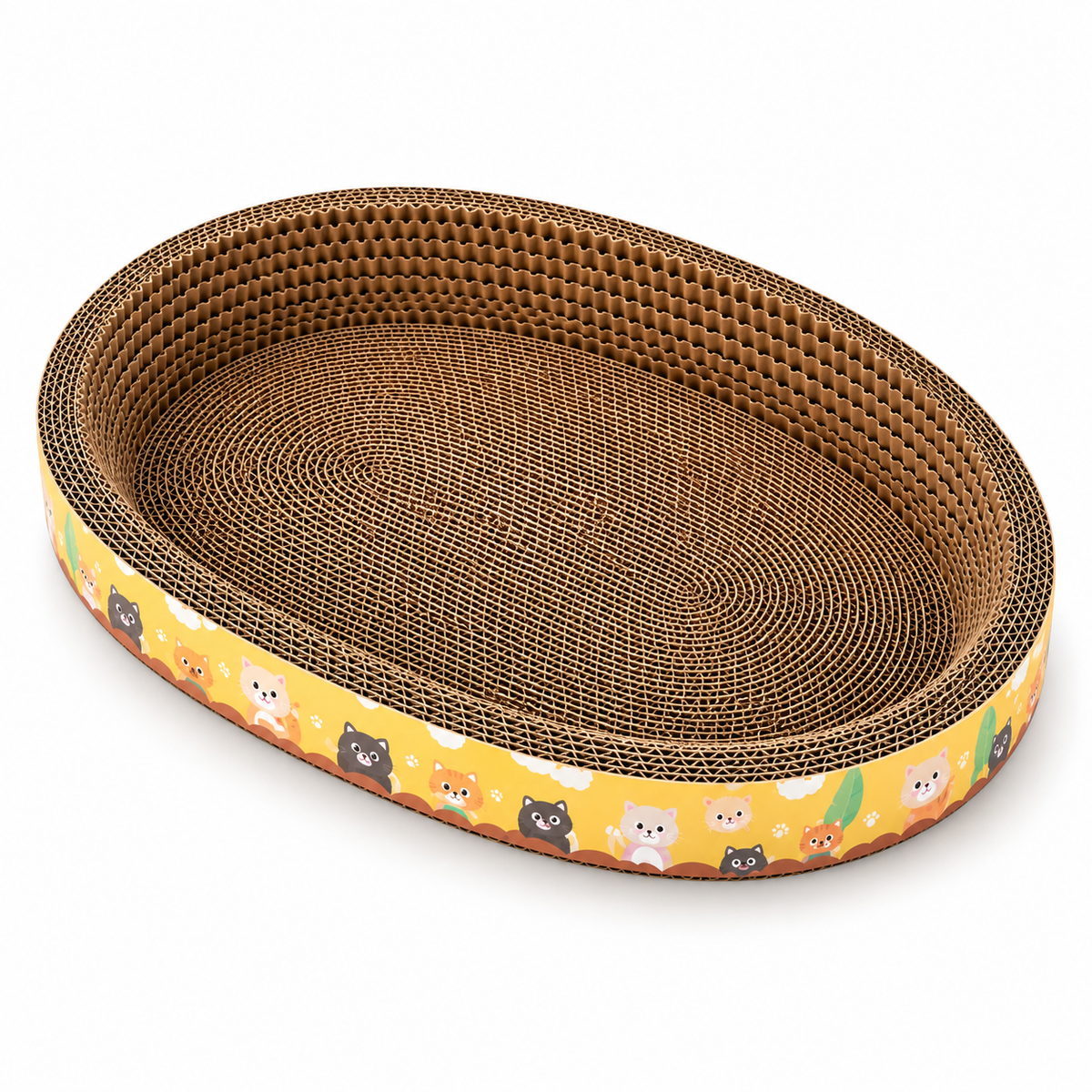Griffoir ovale en carton pour chat