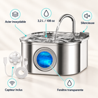 Fontaine à eau en inox pour chat et chien