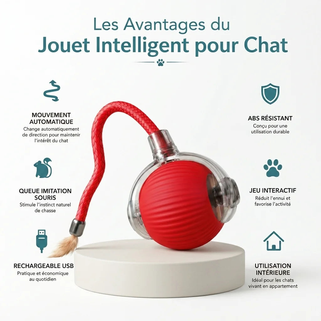 Avantages de la balle interactive rechargeable USB pour chat
