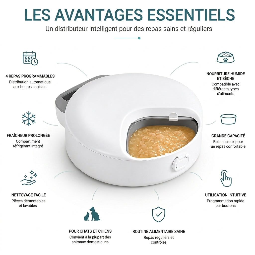 Boîte repas portable pour chat et chien
