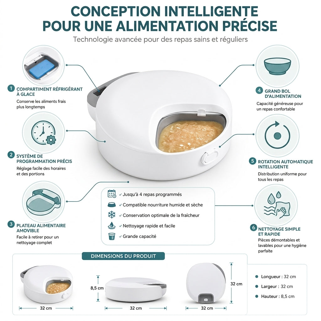Boîte repas portable pour chat et chien