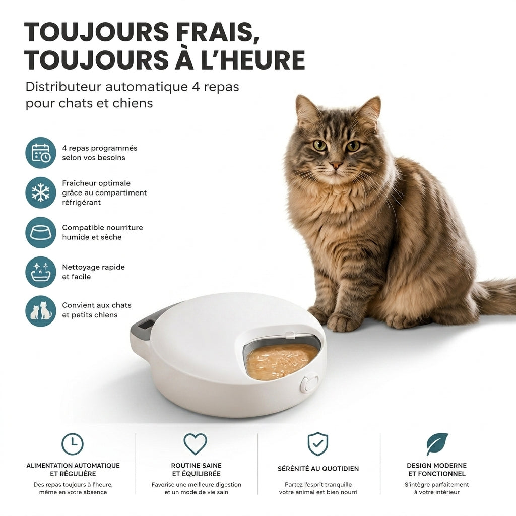 Boîte repas portable pour chat et chien