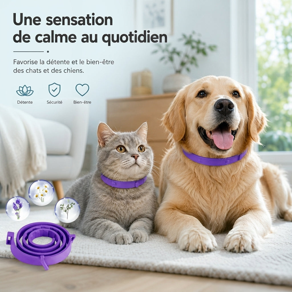 Collier apaisant anti-anxiété pour chat et chien