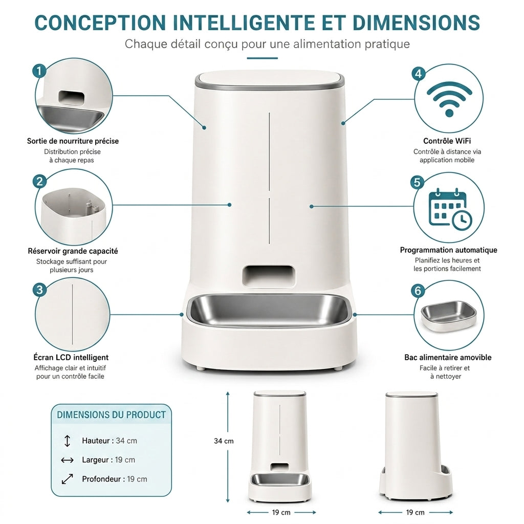 Distributeur de croquettes minimaliste