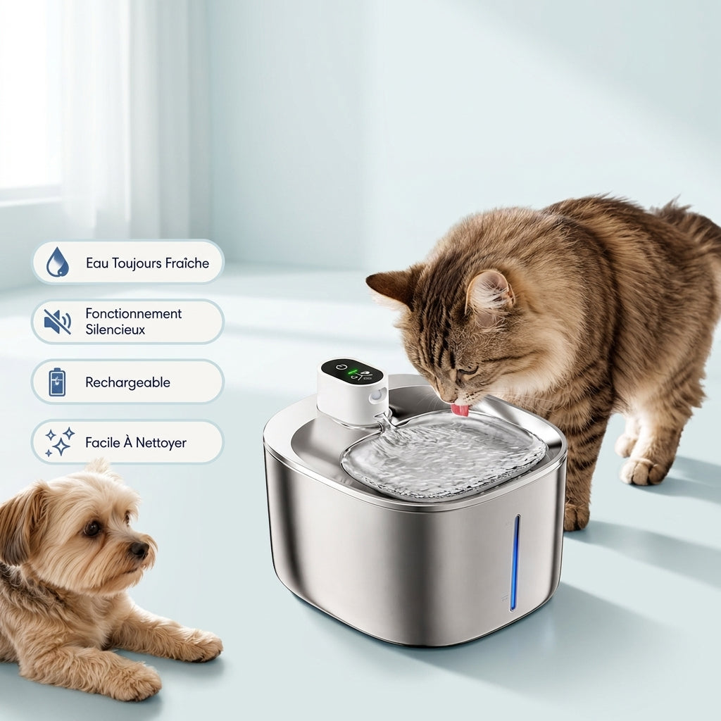 Fontaine à eau en inox avec indicateur lumineux