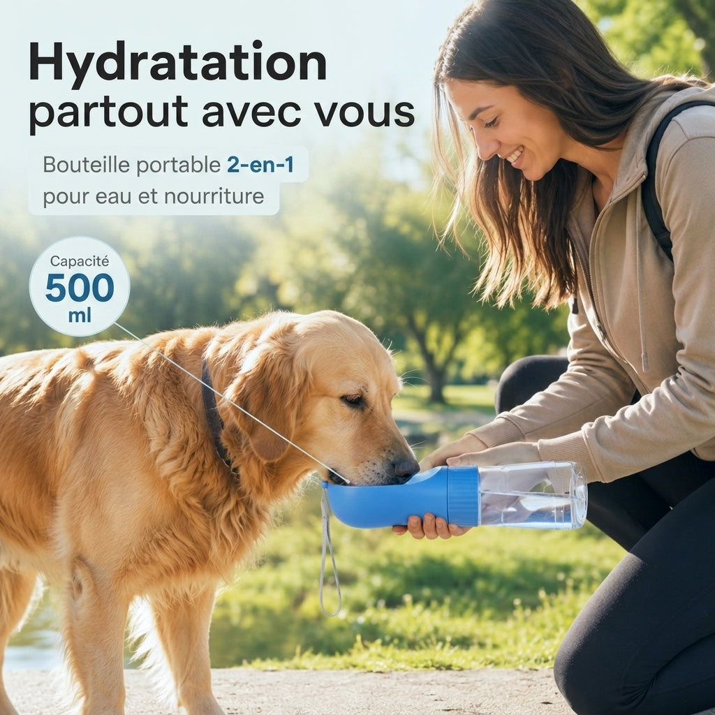 Gourde de transport pour chien en promenade