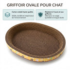 Griffoir ovale en carton pour chat