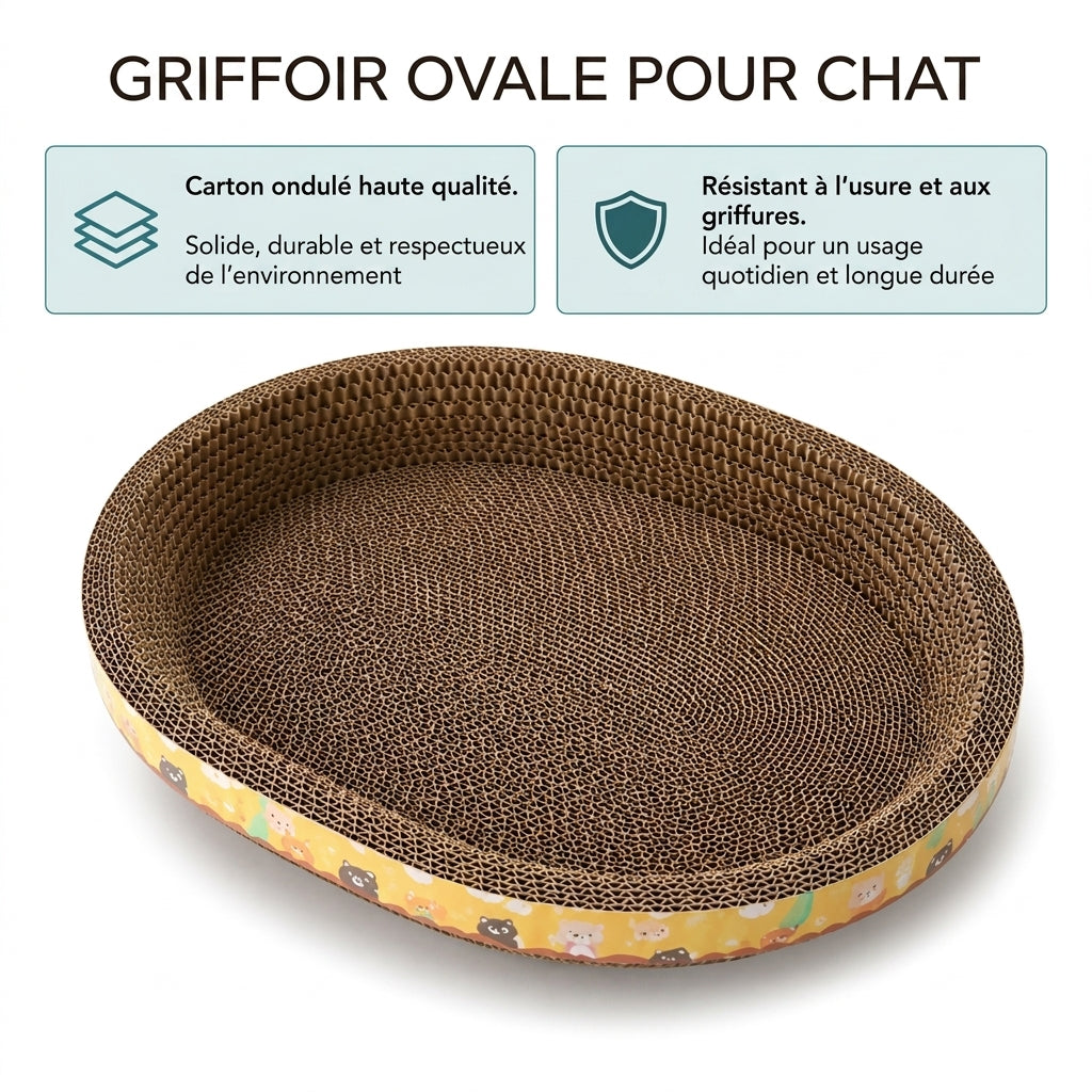 Griffoir ovale en carton pour chat