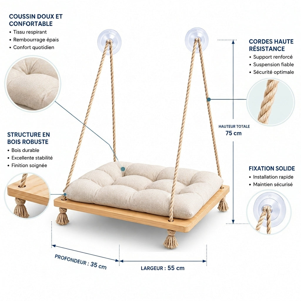 Hamac de fenêtre pour chat