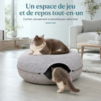 Lit donut avec tunnel pour chat et chien