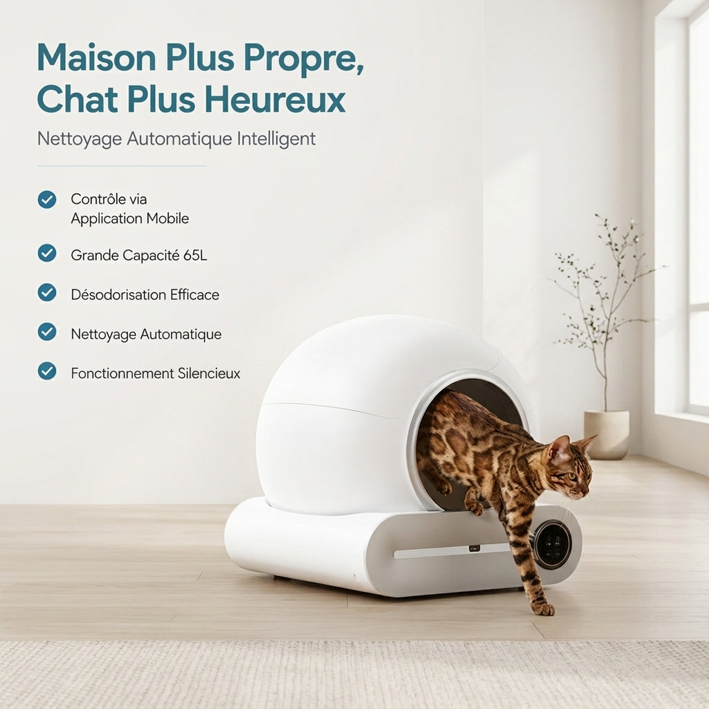 Litière automatique capsule pour chat