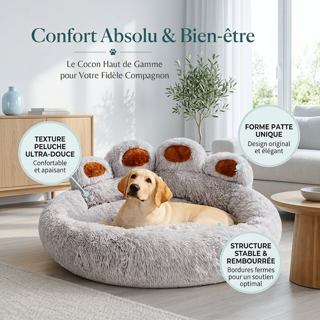 Panier forme patte pour chat et chien