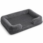 Panier canapé gris à accoudoirs pour chien