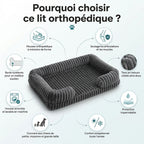 Panier canapé gris à accoudoirs pour chien
