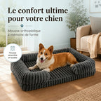 Panier canapé gris à accoudoirs pour chien