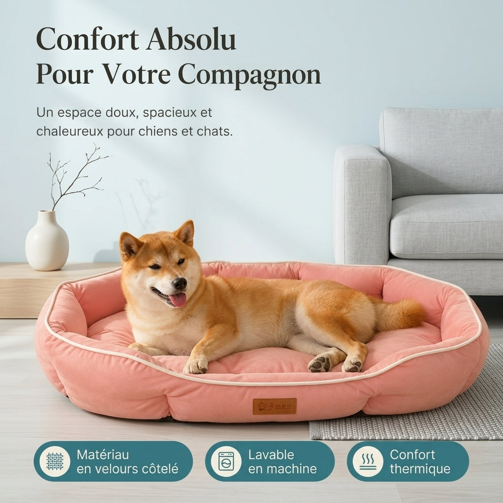 Panier confort rose pour chat et chien