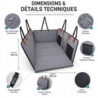 Protection de siège auto à fenêtres pour chien - gris
