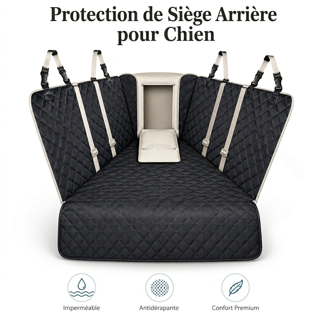 Protection de siège auto pour chien - noir