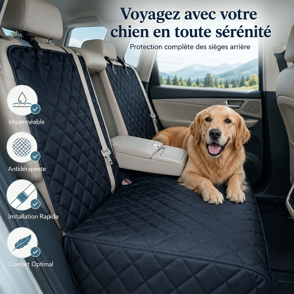 Protection de siège auto pour chien - noir