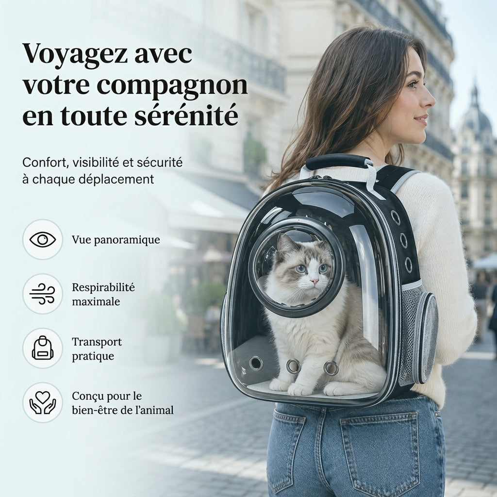 Sac à dos capsule de transport pour chat