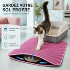 Tapis anti-dispersion pour litière