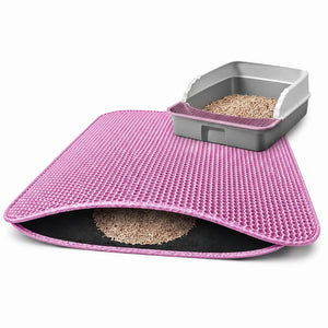 Tapis alvéolé devant litière Chat piège-litière