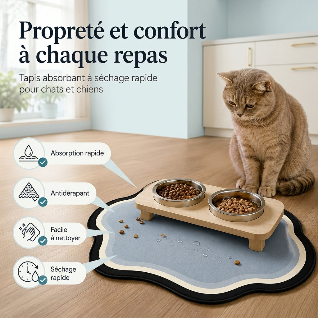 Tapis décoratif forme vague pour chat et chien