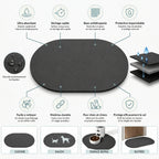 Tapis ovale antidérapant pour chat et chien