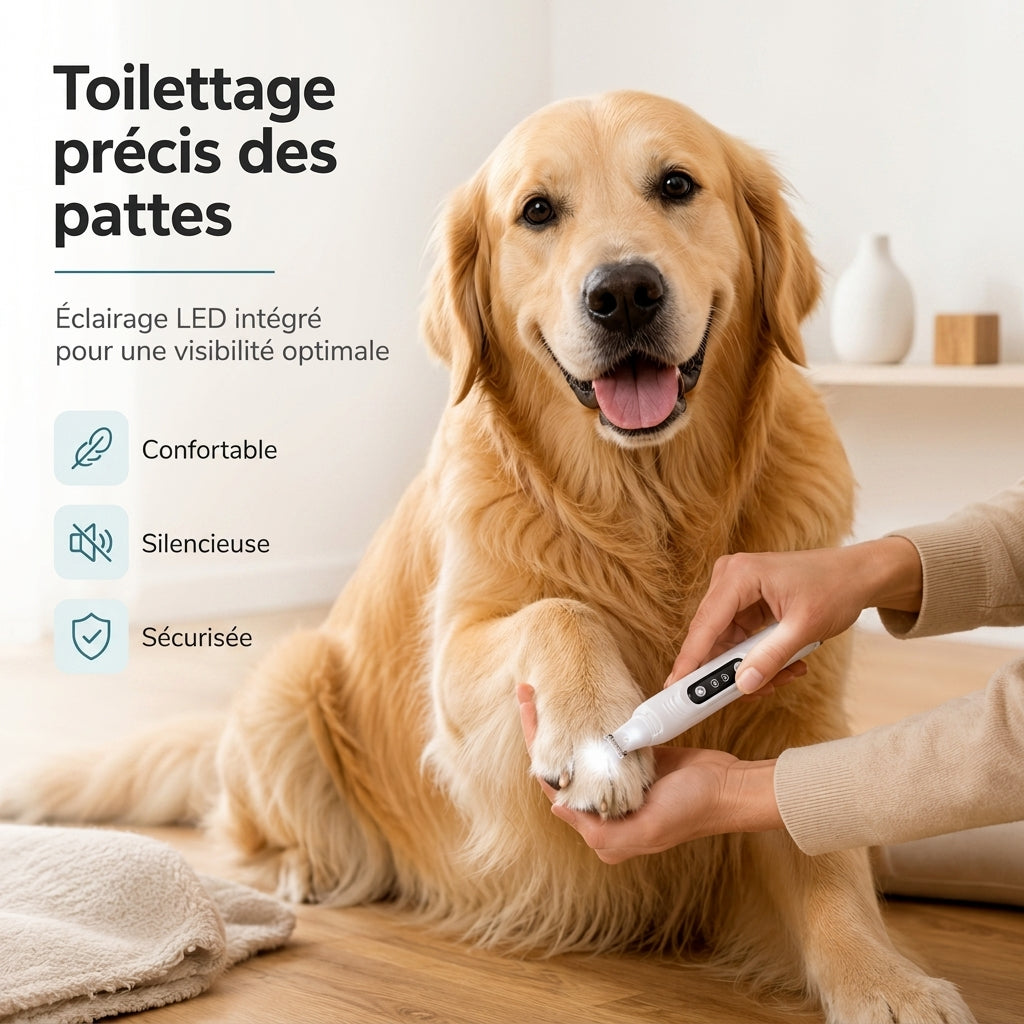 Tondeuse pour pattes avec éclairage LED