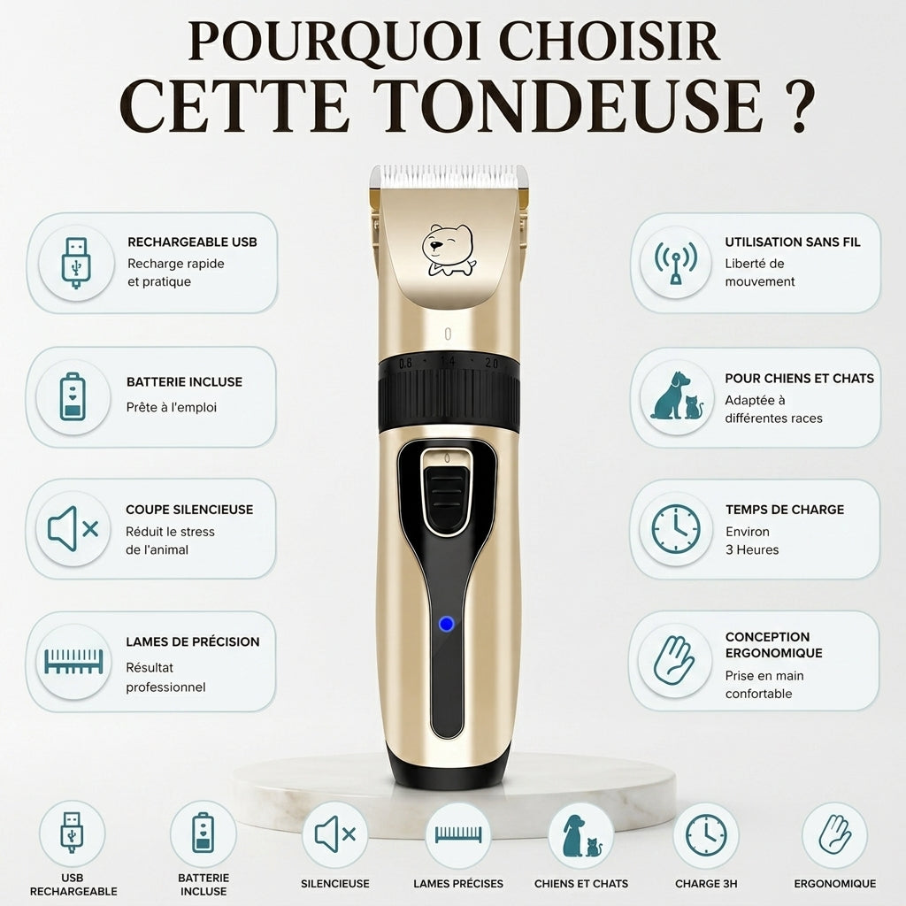 Tondeuse professionnelle pour chien et chat