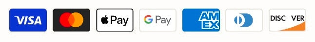 Moyens de paiement acceptés : Visa, Mastercard, Apple Pay, Google Pay, American Express, Diners Club, Discover